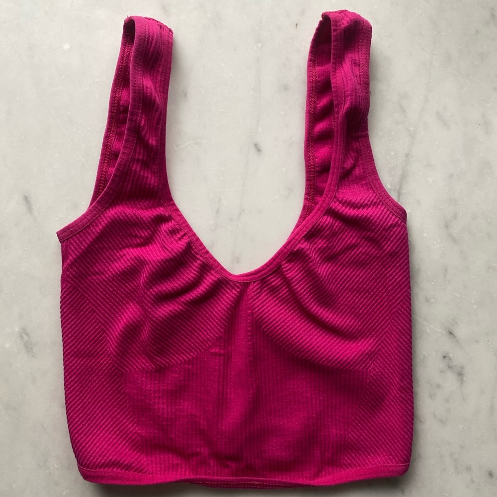 Urban Outfitters Women's Pink Ribbed Top